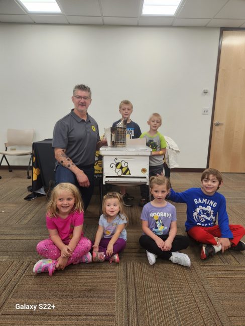 The Brown County Cloverbud Club meeting with the Brown County Bee Keepers Association.