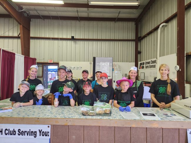 Legacy Builders club members working the 4-H Fair Food Stand.