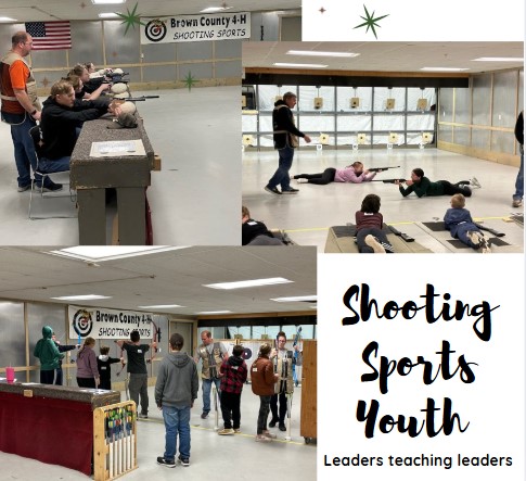 Collage of photos of a shooting sports club meeting.