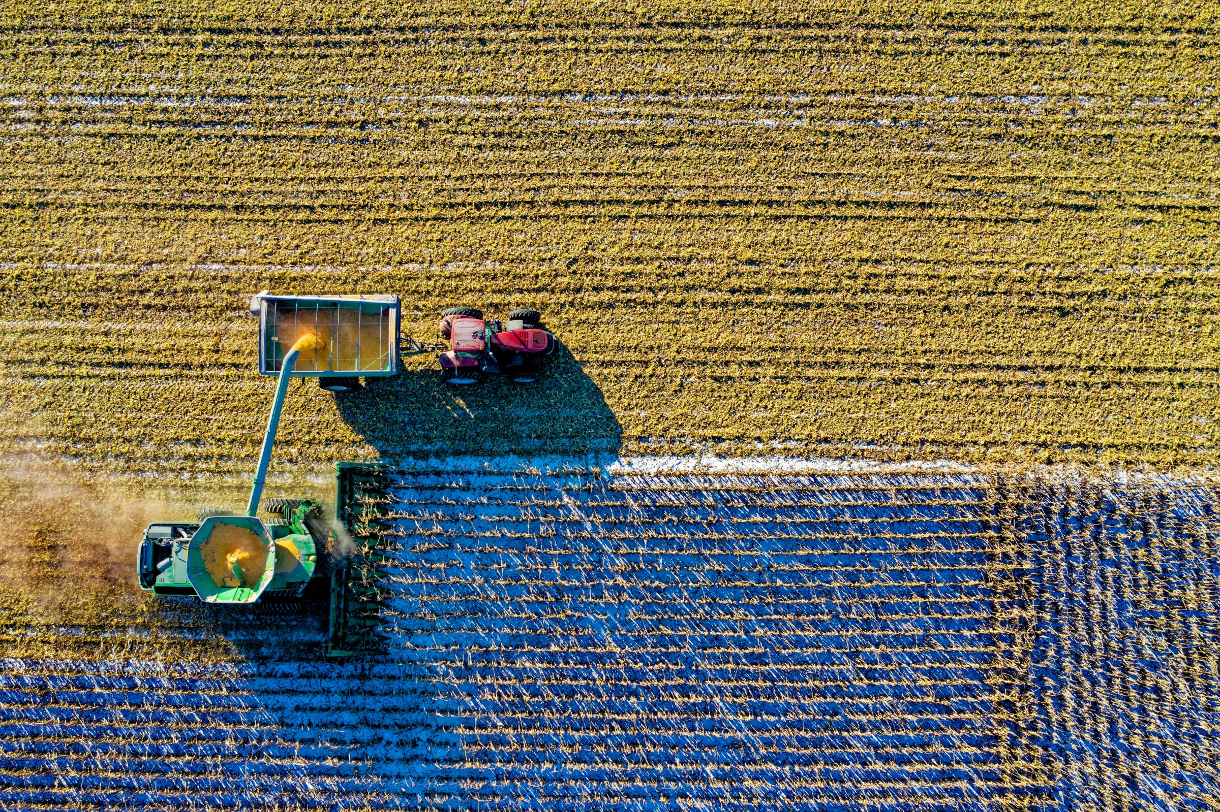 Tractor plowing farm field